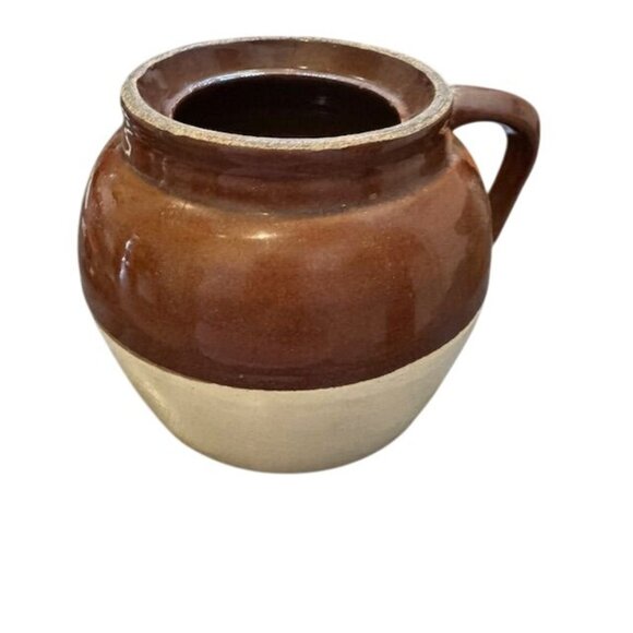 Vintage 2 Quart Stoneware Crock Jar With Handle - Picture 7 of 7